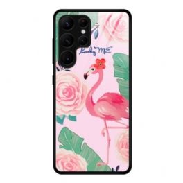 Skal Samsung Galaxy S25 Ultra 5g Flamingo I Härdat Glas