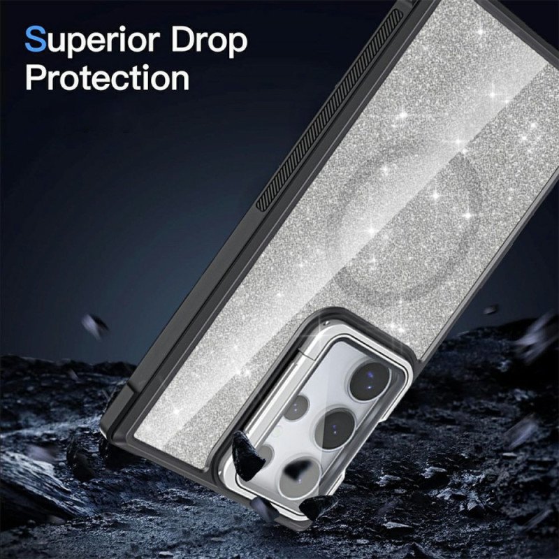 Skal Samsung Galaxy S25 Ultra 5g Glitter Med Inbyggt Stativ