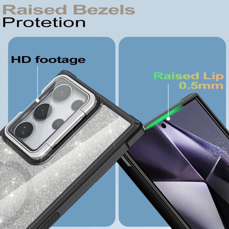 Skal Samsung Galaxy S25 Ultra 5g Glitter Med Inbyggt Stativ