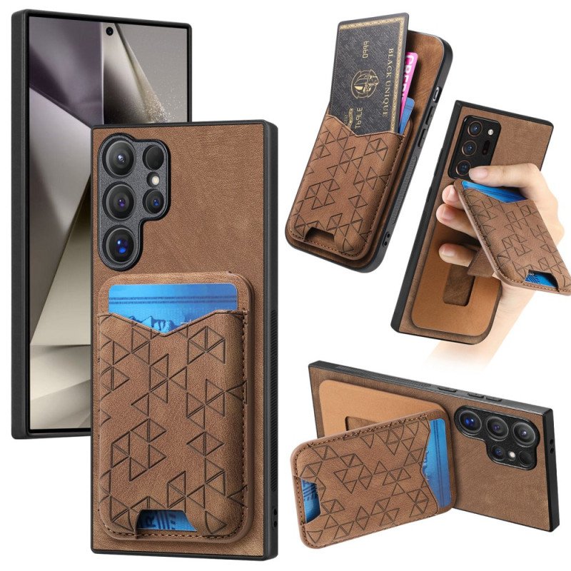 Skal Samsung Galaxy S25 Ultra 5g Korthållare Och Stativ Med Tryckt Mönster