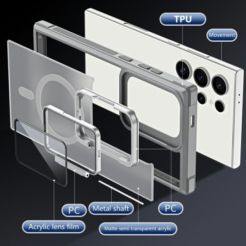 Skal Samsung Galaxy S25 Ultra 5g Magsafe-kompatibel Matt Design Som Motverkar Fingeravtryck Med Stativ