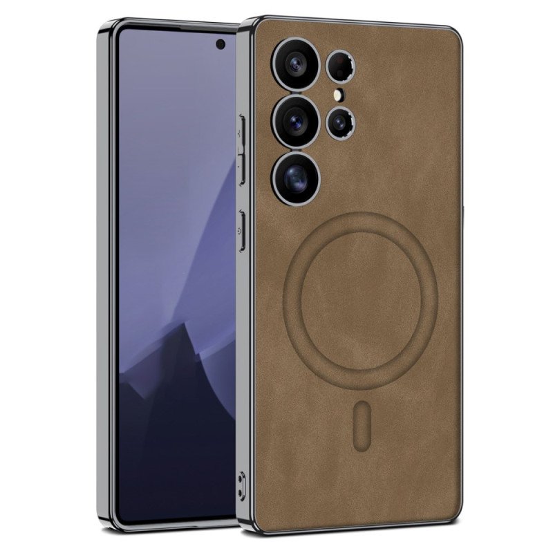 Skal Samsung Galaxy S25 Ultra 5g Matt Konstläder Kompatibel Med Magsafe