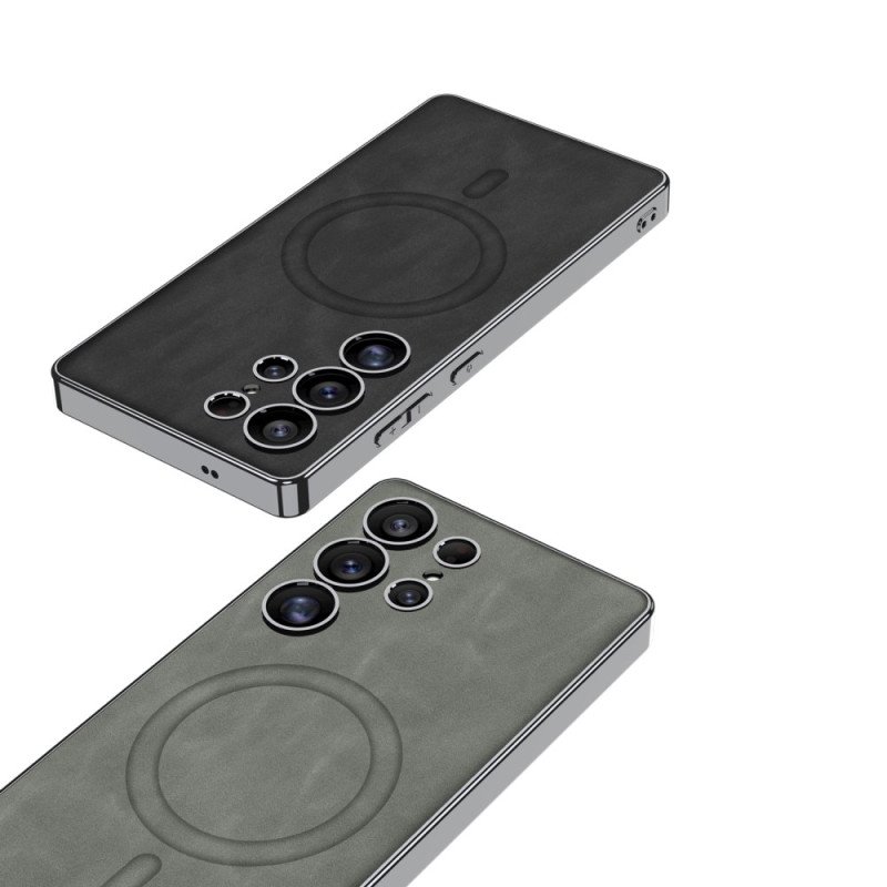 Skal Samsung Galaxy S25 Ultra 5g Matt Konstläder Kompatibel Med Magsafe