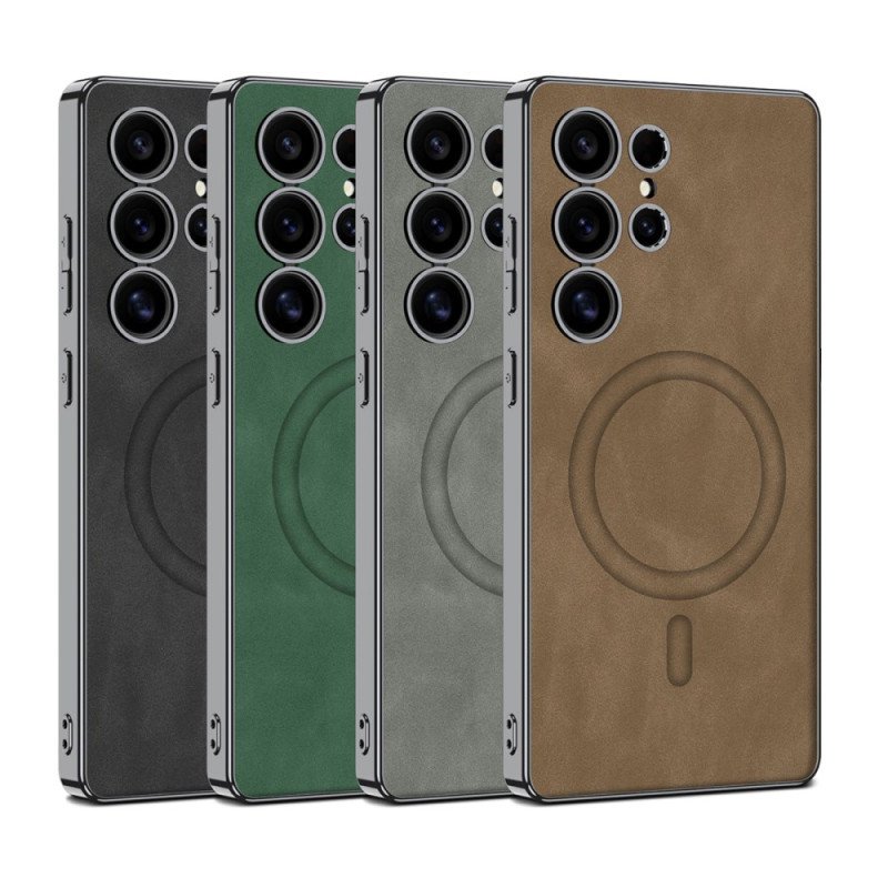 Skal Samsung Galaxy S25 Ultra 5g Matt Konstläder Kompatibel Med Magsafe