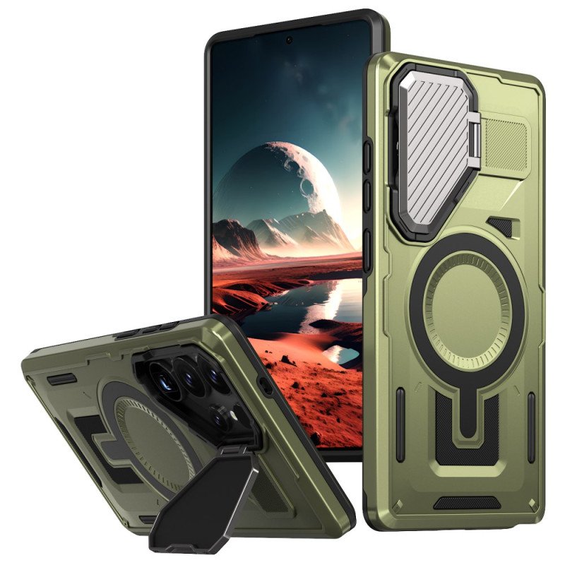 Skal Samsung Galaxy S25 Ultra 5g Metallisk Effekt Med Linsskydd Och Stativ