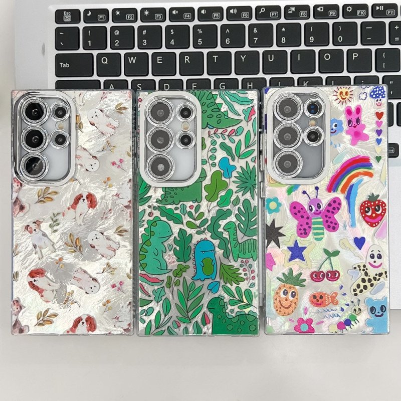 Skal Samsung Galaxy S25 Ultra 5g Roliga Dinosaurier Med Linsskydd