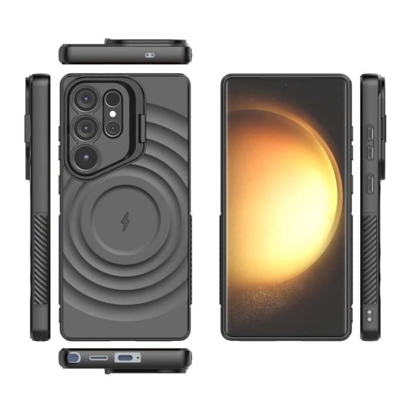 Skal Samsung Galaxy S25 Ultra 5g Telefonfodral Magsafe-kompatibel Vågig Design Med Stativ