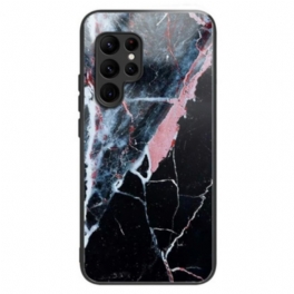 Skal Samsung Galaxy S25 Ultra 5g Telefonfodral Svart Och Vit Marmorerad Härdat Glas