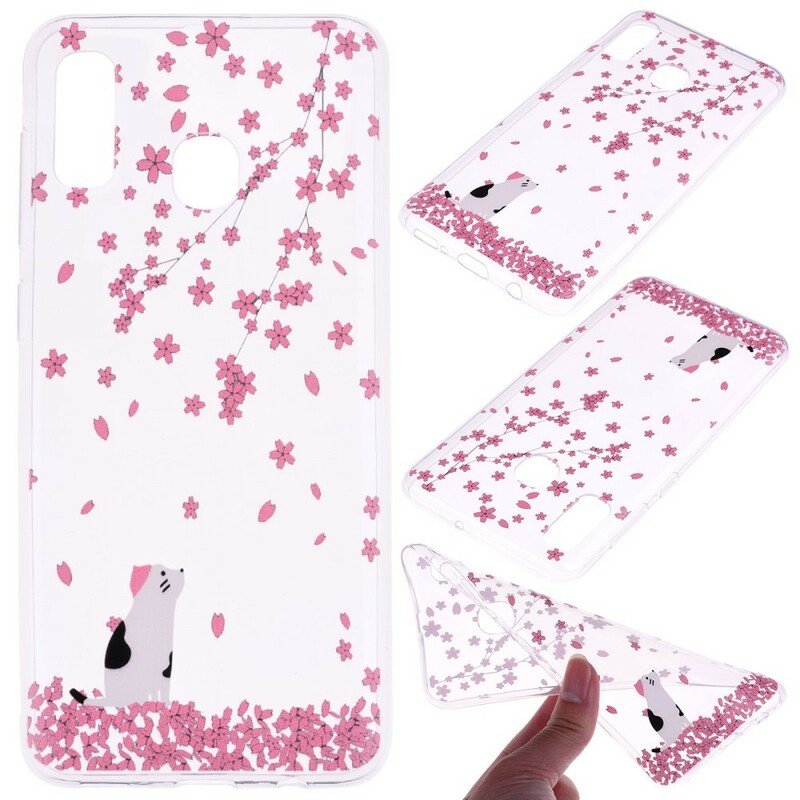 Mobilskal Samsung Galaxy A40 Kronblad Och Katt