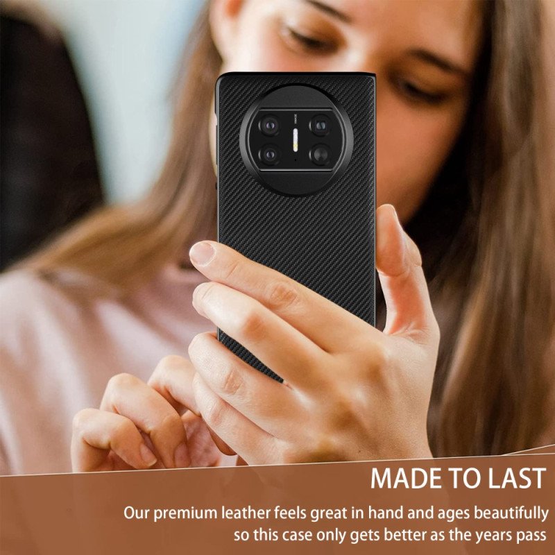 Skal Huawei Mate X3 Telefonfodral Vävt Läder