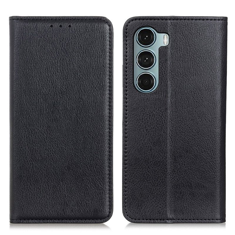 Folio-fodral Moto G200 5G Läderfodral Lychee Split Läder Texture