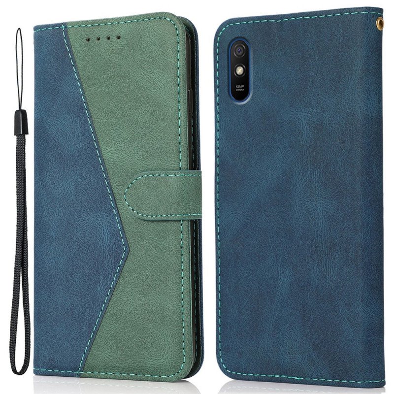Fodral Xiaomi Redmi 9A Tvåfärgad Triangel Konstläder