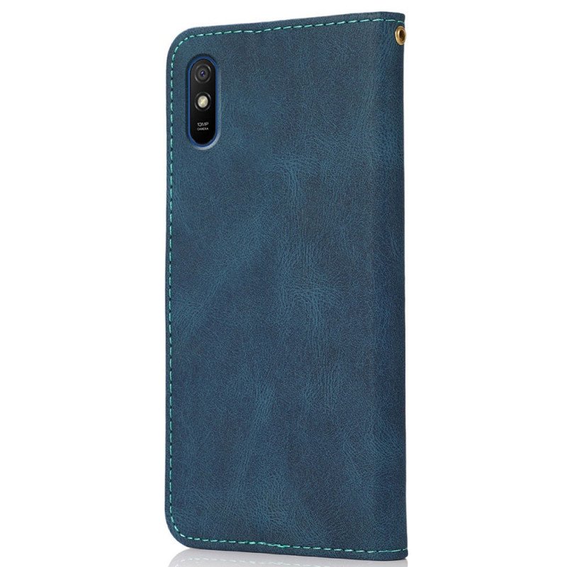 Fodral Xiaomi Redmi 9A Tvåfärgad Triangel Konstläder
