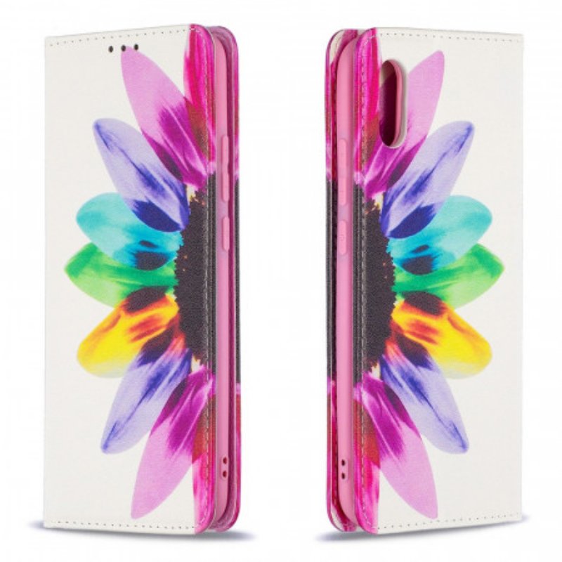 Folio-fodral Xiaomi Redmi 9A Läderfodral Akvarell Blomma
