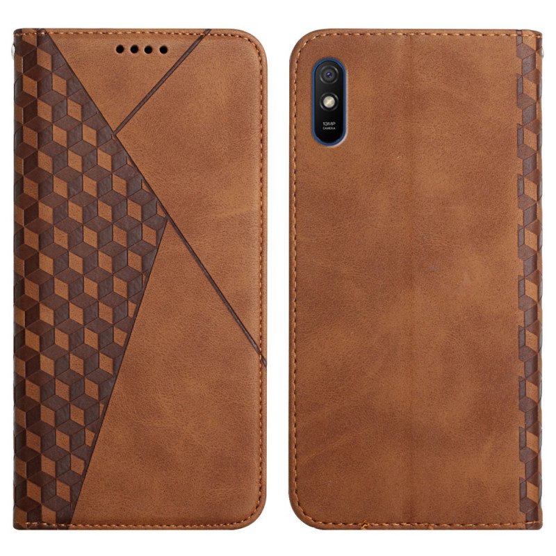 Folio-fodral Xiaomi Redmi 9A Läderfodral Geo Lädereffekt