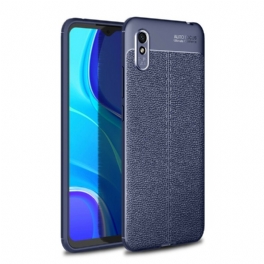 Skal Xiaomi Redmi 9A Dubbel Linje Litchi Läder Effekt