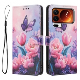 Fodral Xiaomi 17 Pro Fjärilar Och Rosa Blommor