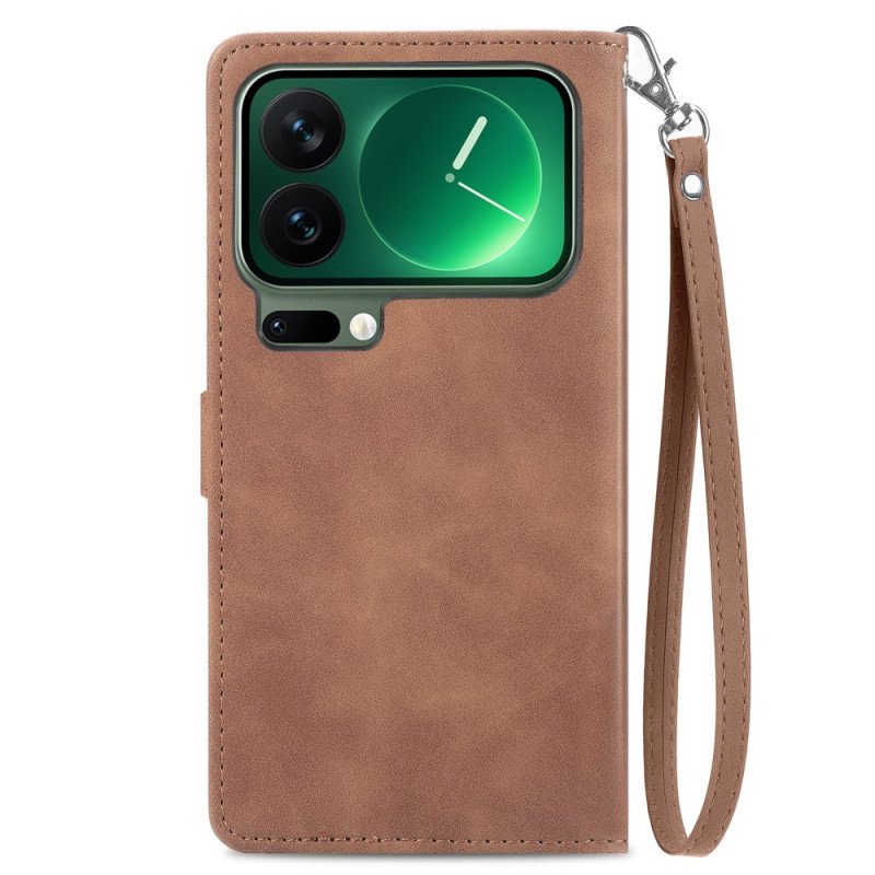 Fodral Xiaomi 17 Pro Plånbok Med Spetsmönster