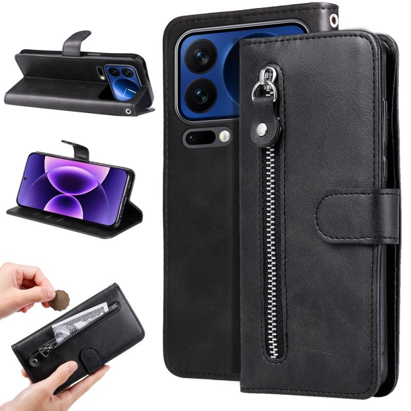 Läderfodral Xiaomi 17 Pro Telefonfodral Ficka Med Dragkedja