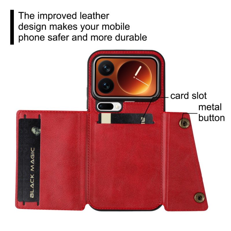 Läderfodral Xiaomi 17 Pro Telefonfodral Korthållare Och Stativ