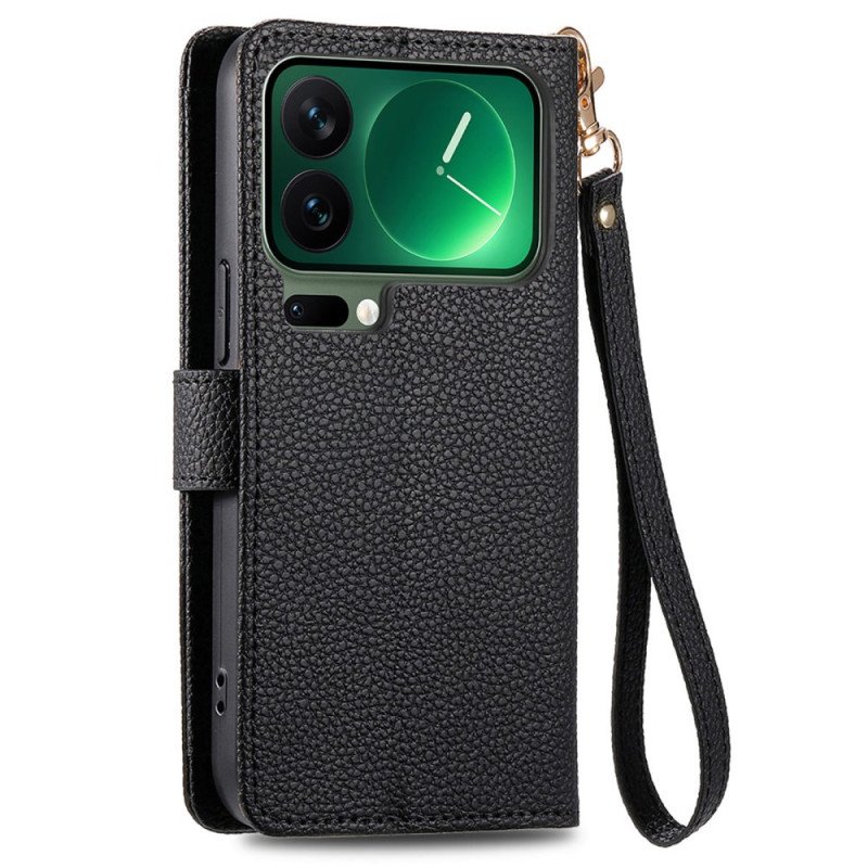 Läderfodral Xiaomi 17 Pro Telefonfodral Rfid-blockerande Hjärtdesign