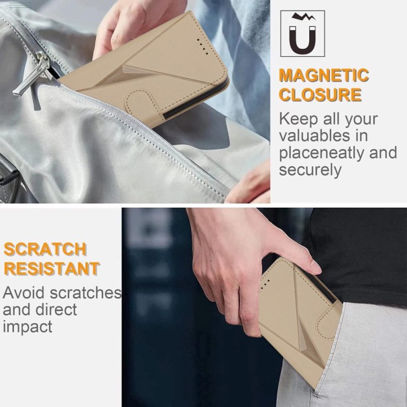 Läderfodral Xiaomi 17 Pro Telefonfodral Triangelmönster