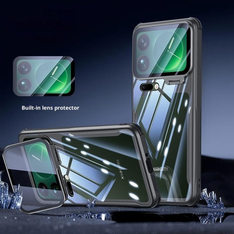 Skal För Xiaomi 17 Pro Transparent Integrerat Stativ Och Kameraskydd