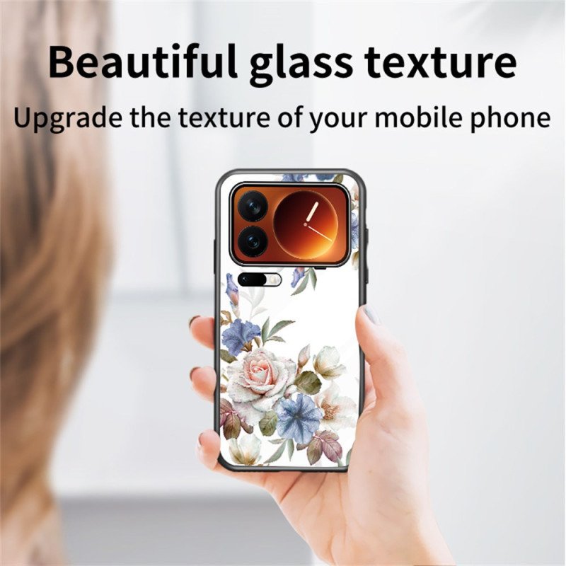 Skal Xiaomi 17 Pro Blommönster I Härdat Glas