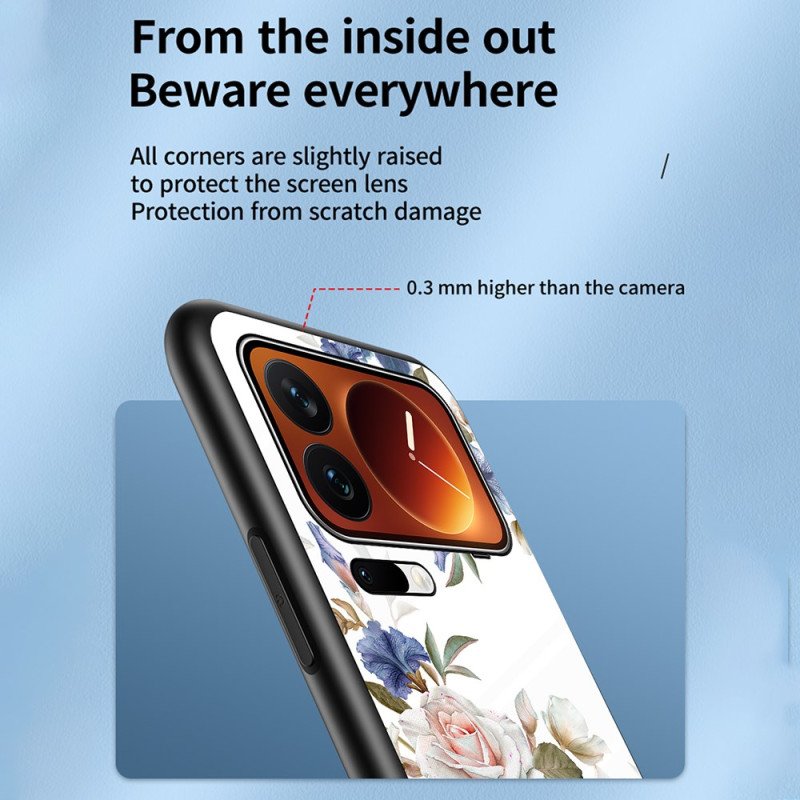 Skal Xiaomi 17 Pro Blommönster I Härdat Glas