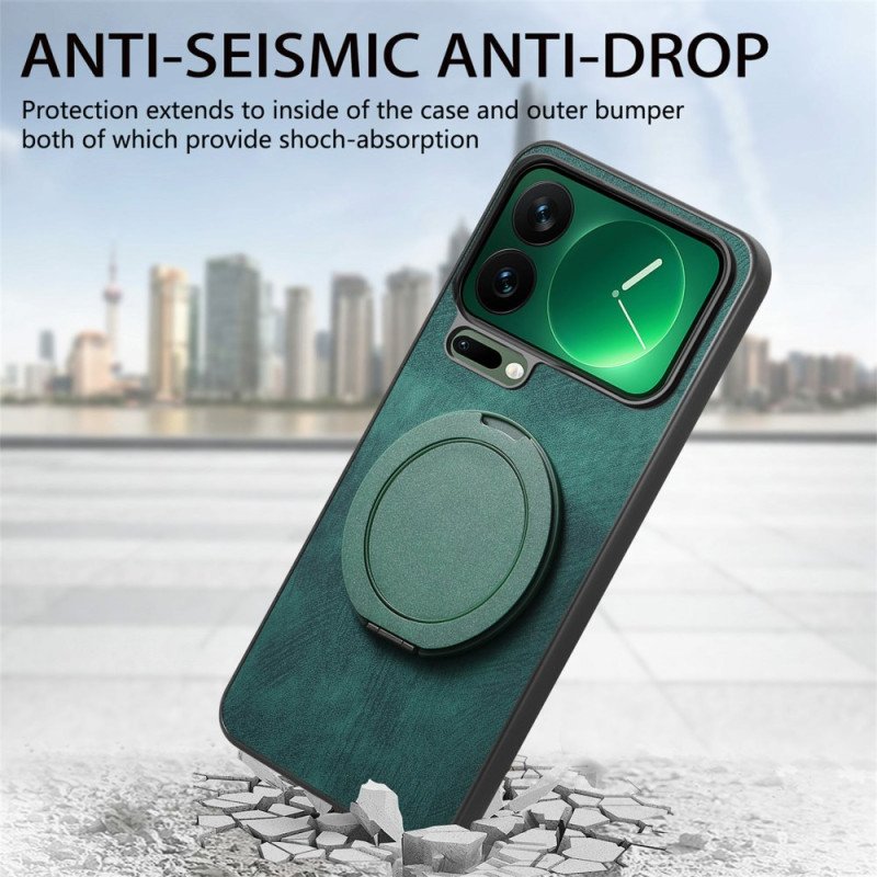 Skal Xiaomi 17 Pro Roterande Stativ Och Retroläderstruktur