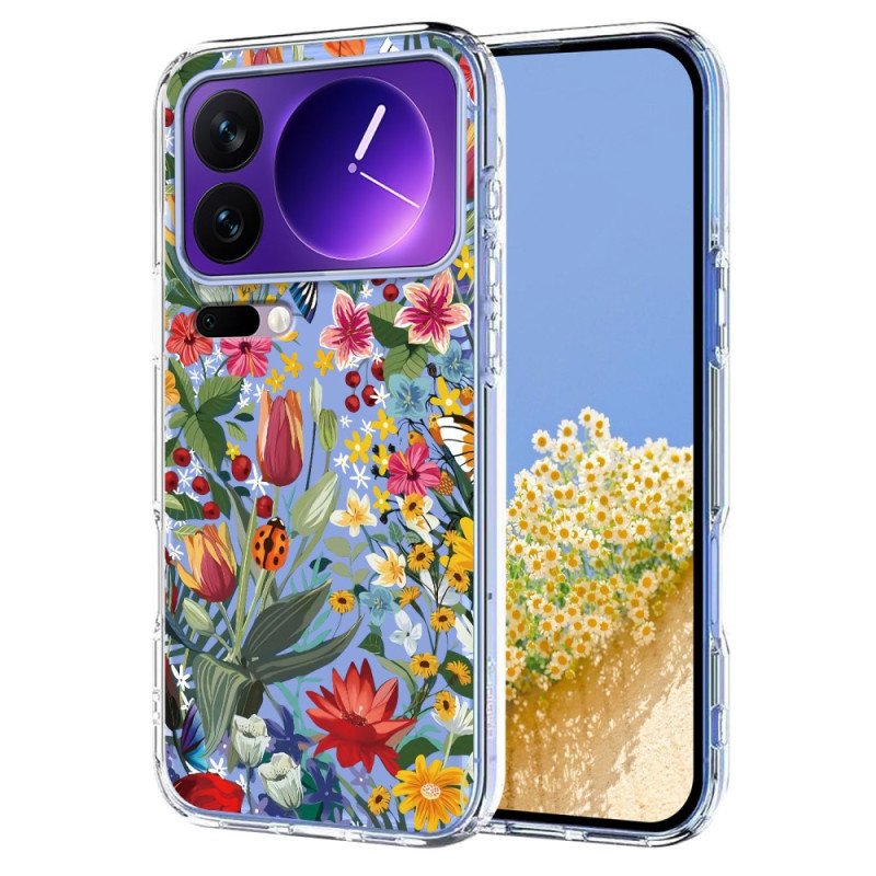 Skal Xiaomi 17 Pro Transparenta Fjärilar Och Blommor