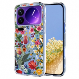 Skal Xiaomi 17 Pro Transparenta Fjärilar Och Blommor