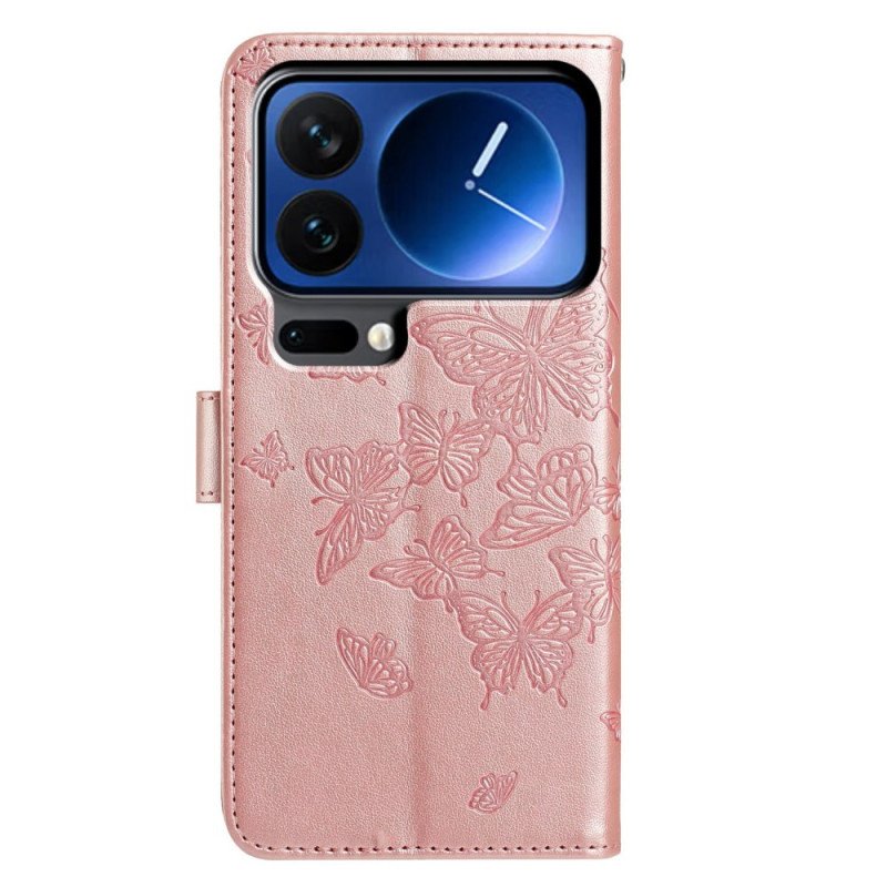 Skyddsfodral Xiaomi 17 Pro Graverade Fjärilar