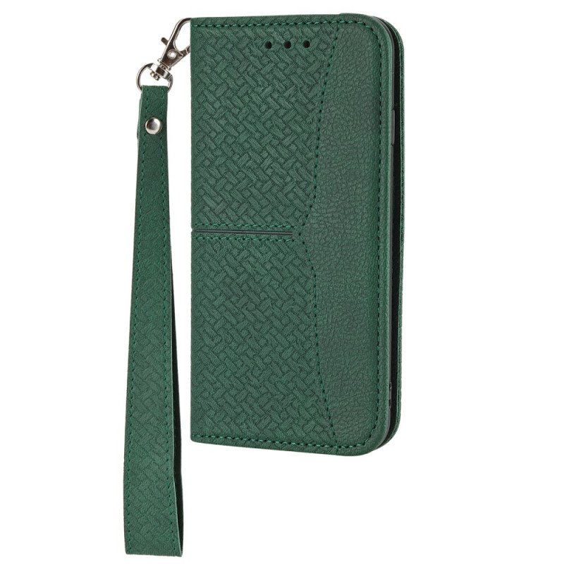 Fodral Xiaomi Redmi Note 10 Pro Med Kedjar Strappy Vävd Läderstil