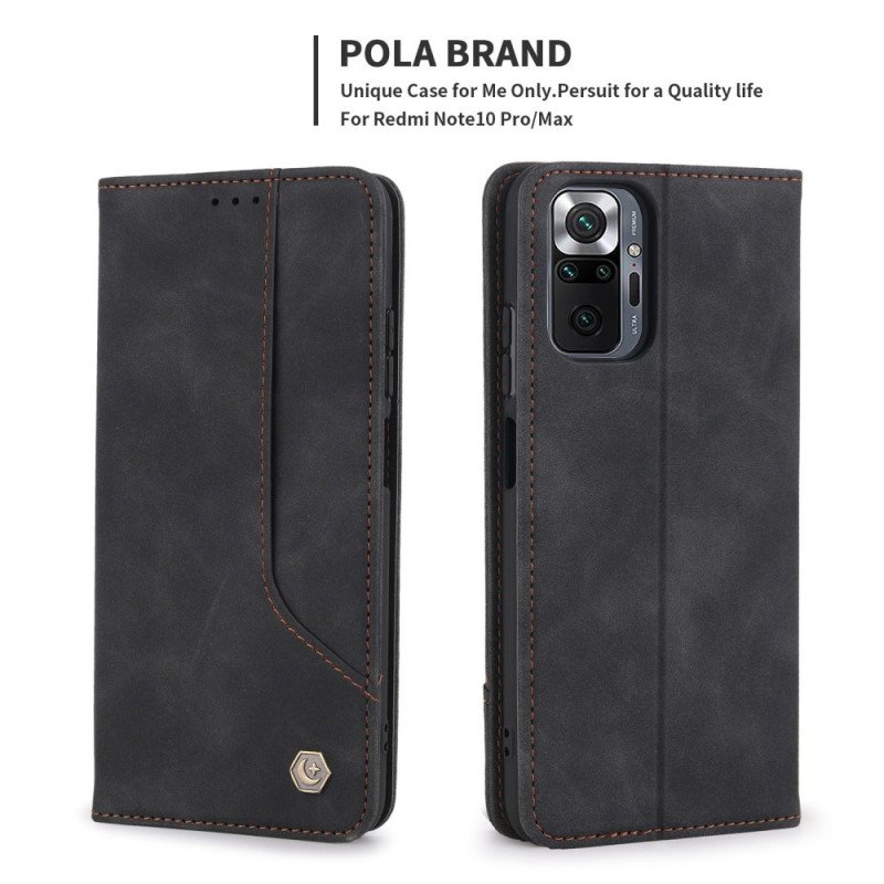 Folio-fodral Xiaomi Redmi Note 10 Pro Läderfodral Pola Retro