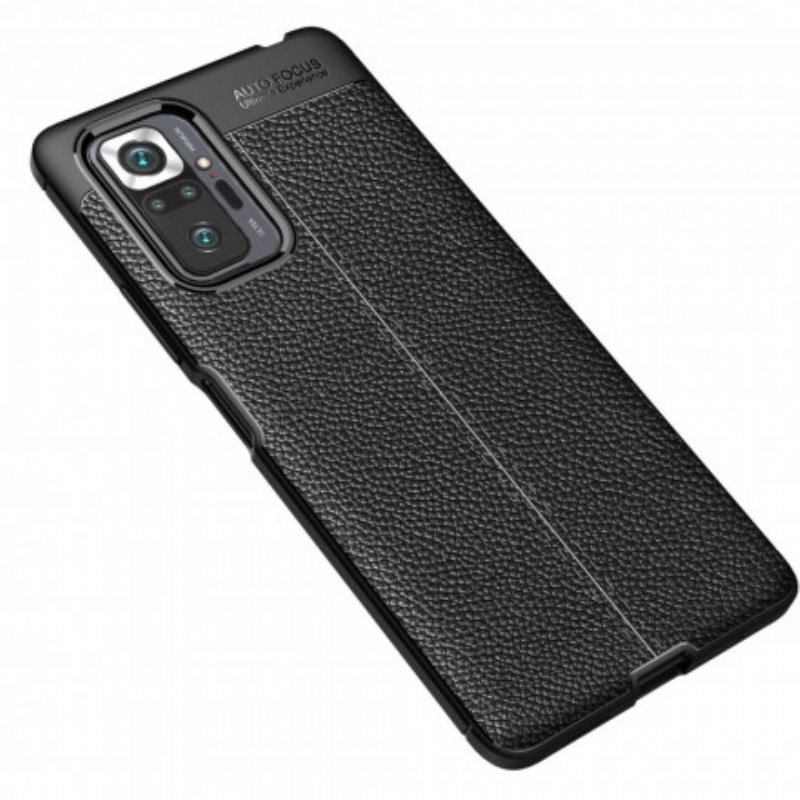 Mobilskal Xiaomi Redmi Note 10 Pro Lädereffekt Litchi Dubbel Linje