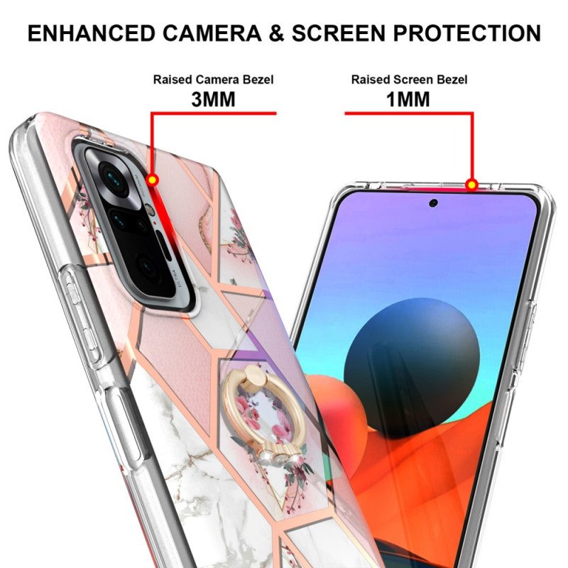 Mobilskal Xiaomi Redmi Note 10 Pro Ring-bracket Blommor