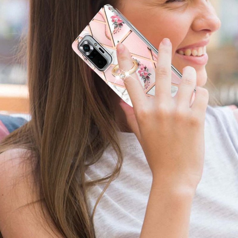 Mobilskal Xiaomi Redmi Note 10 Pro Ring-bracket Blommor