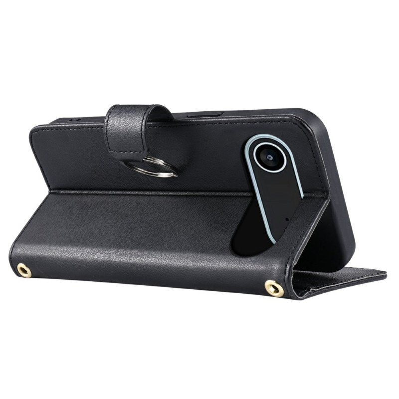 Läderfodral iPhone Air Telefonfodral Quiltad Plånbok Med Snodd Och Axelrem