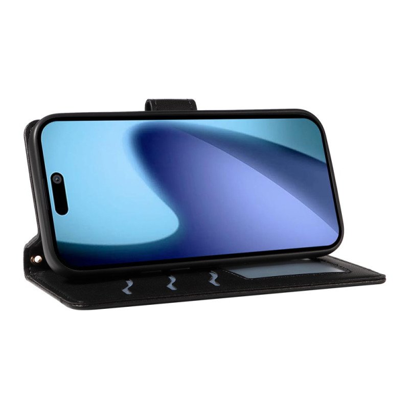 Läderskal Fodral iPhone Air Quiltad Med Rem Och Axelrem