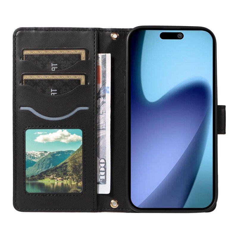 Läderskal Fodral iPhone Air Quiltad Med Rem Och Axelrem