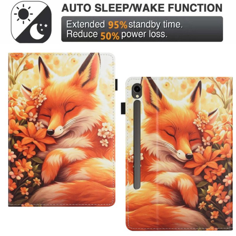 Fodral För Samsung Galaxy Tab S10 Fe Blommig Räv