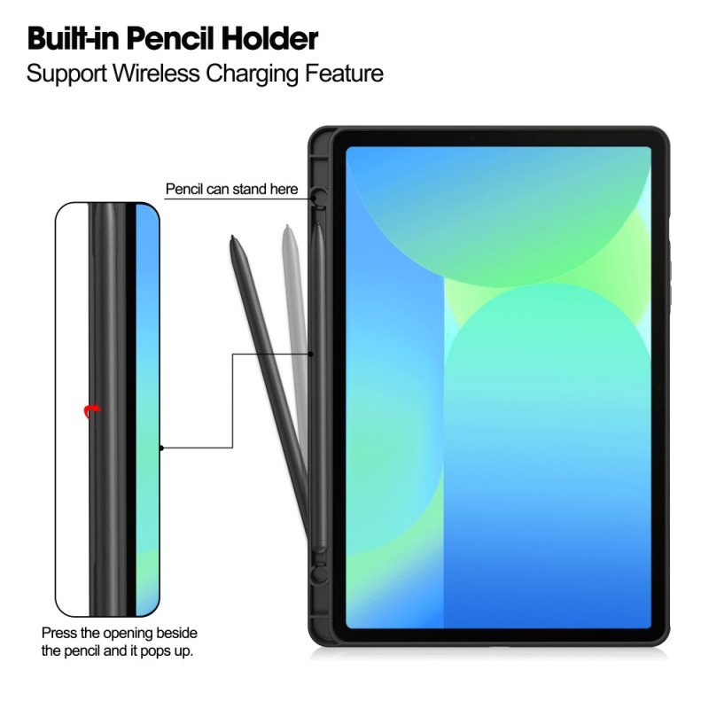Fodral Samsung Galaxy Tab S10 Fe Lädereffekt