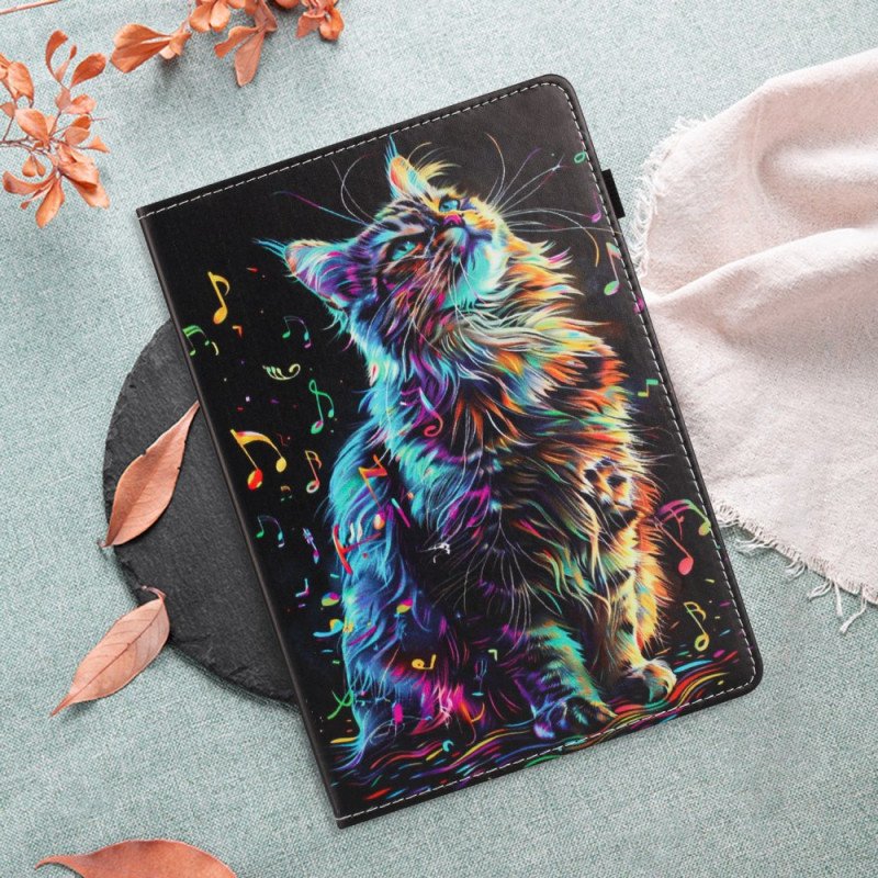 Fodral Samsung Galaxy Tab S10 Fe Musikalisk Katt