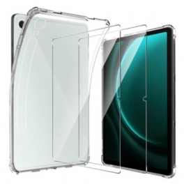 Skal För Samsung Galaxy Tab S10 Fe Transparent Med 2 Skärmskydd I Härdat Glas