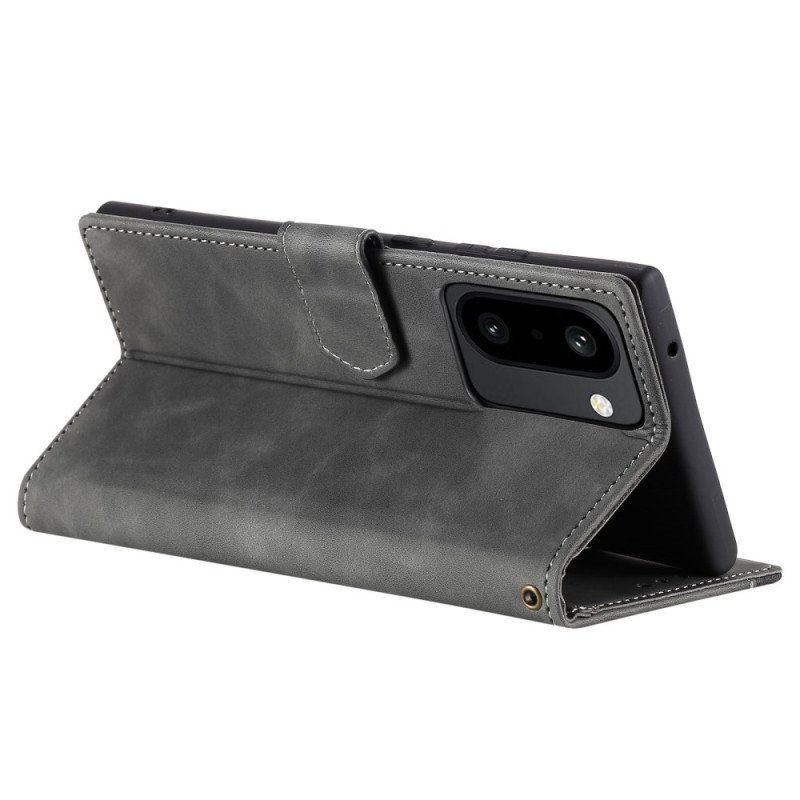 Läderfodral Oneplus 15r Telefonfodral Plånbok Med Retro Rem