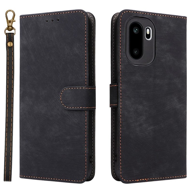 Läderskal Fodral Oneplus 15r Rfid-blockerande Mockaeffekt