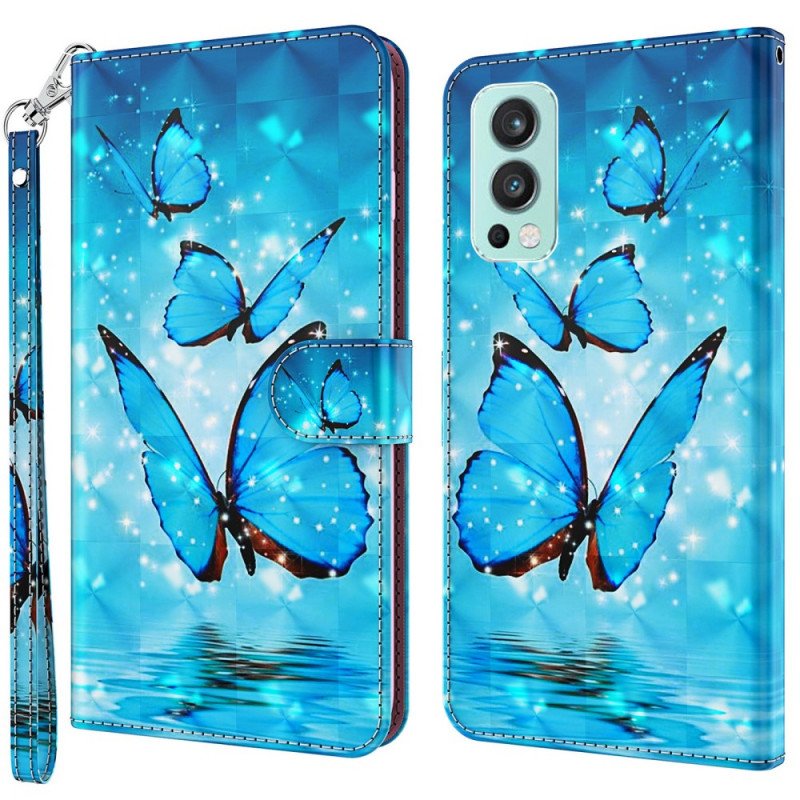 Fodral OnePlus Nord 2 5G Flygande Blå Fjärilar