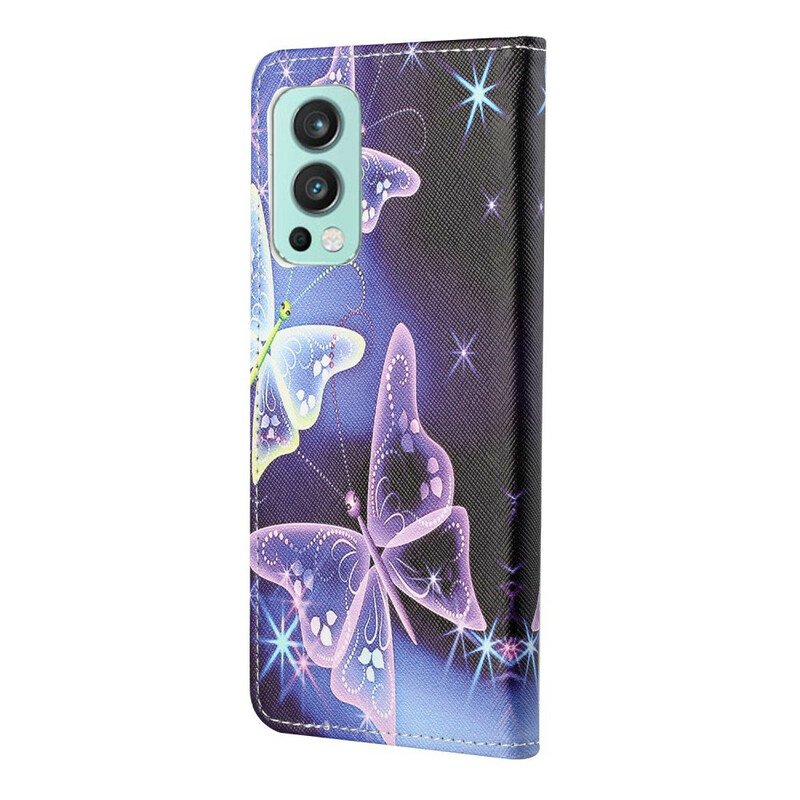 Fodral OnePlus Nord 2 5G Neon Fjärilar