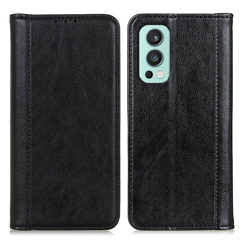 Folio-fodral OnePlus Nord 2 5G Läderfodral Litchi Split Läderversion
